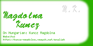 magdolna kuncz business card
